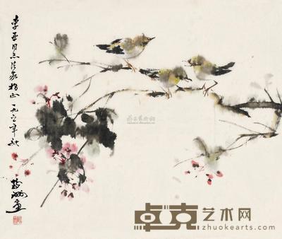 蔡鹤洲 花鸟 镜心 50.5×59.5cm