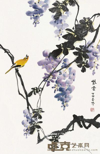 张正吟 花鸟 镜片 80×52.5cm