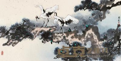 辛鉴铭 斯科花鸟 镜心 65.5×129cm