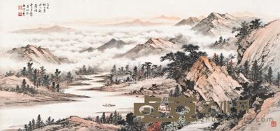 黄君璧 1965年作 秋山云海 镜心 57×121cm