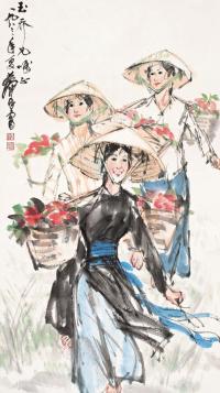 黄胄 1983年作   京族妇女 镜心