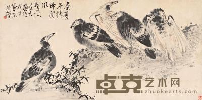 李苦禅 癸未（1943）年作 苍鹰无搏即凤凰 镜心 83×165.8cm