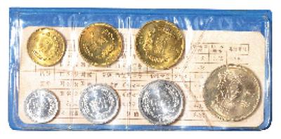 1980年中国人民银行硬币壹分至壹圆 （全套七枚）