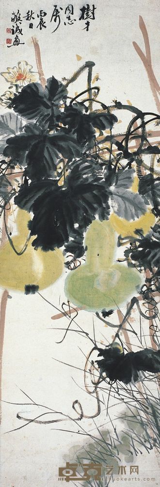 商敬诚 秋风满架 103×35cm