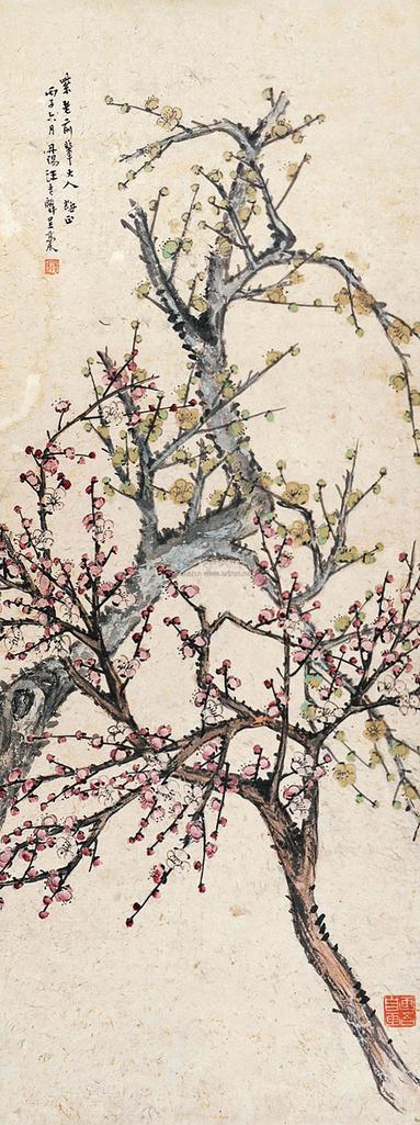 汪吉麟 梅花 屏轴