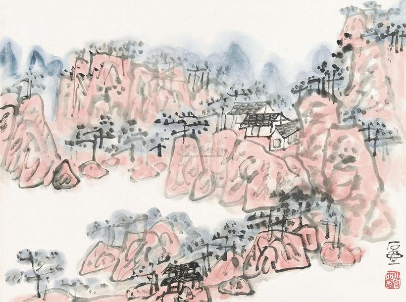 陈子庄 幽居 镜心