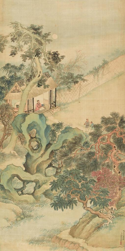 允禧 桐窗独坐 立轴