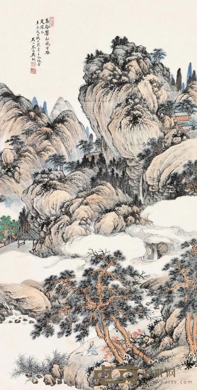 吴琴木 辛未（1931）年作 万壑松风 立轴 144×73cm