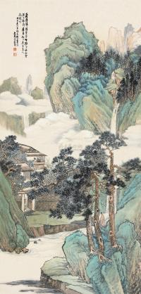 吴榖祥 丙子（1876）年作 青绿山水 立轴