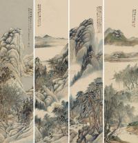 吴榖祥 癸未（1883）年作 四时山水 （四幅） 屏轴
