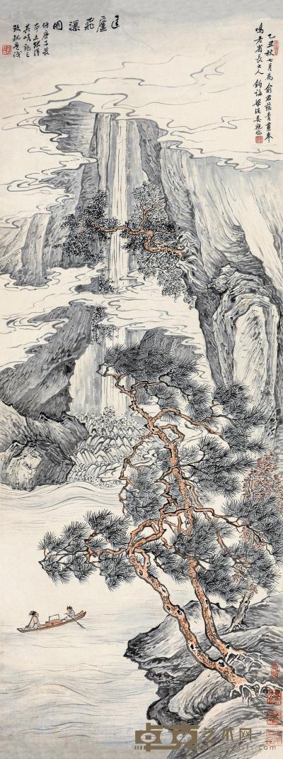 吴观岱 乙丑（1925）年作 匡庐飞瀑 立轴 124×46.5cm
