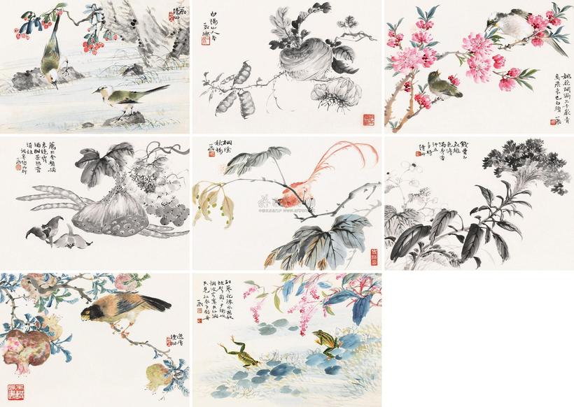 陆抑非 活色生香册 册页 （八开）