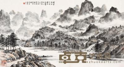 陶冷月 壬子（1972）年作 云岭幽居 镜片 48×87.5cm