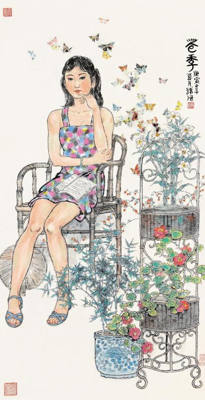 韩伍 庚寅（2010）年作 花季 镜框