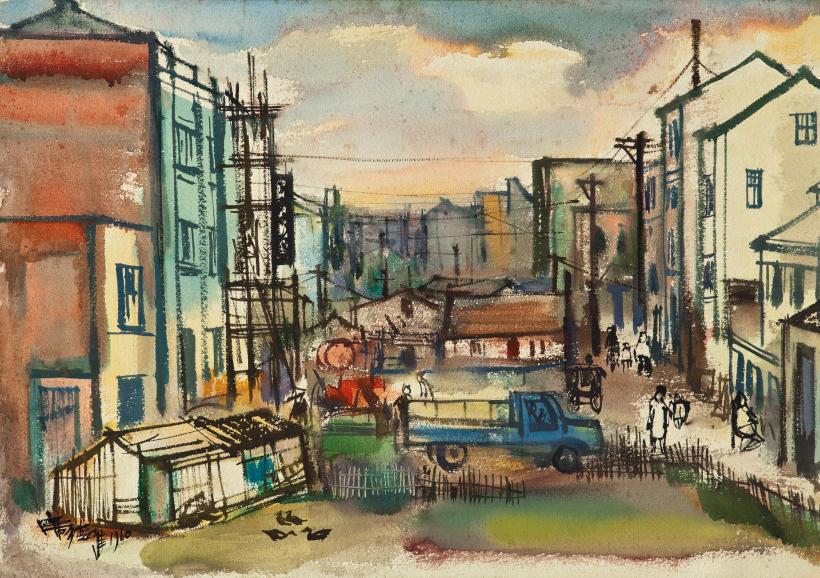 席德进 1960年作 台北街景