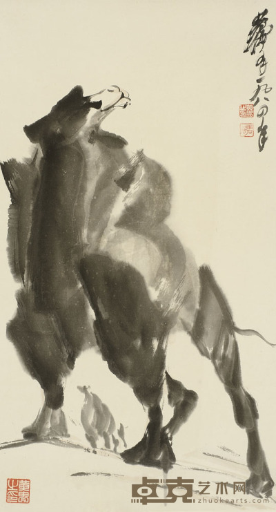 黄胄 骆驼图 67cm×37cm约2.2平尺