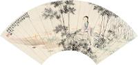 潘振镛 庚戌（1910）年作 竹林玉箫 扇片