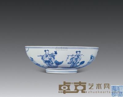 清道光 青花八仙纹碗 直径22cm