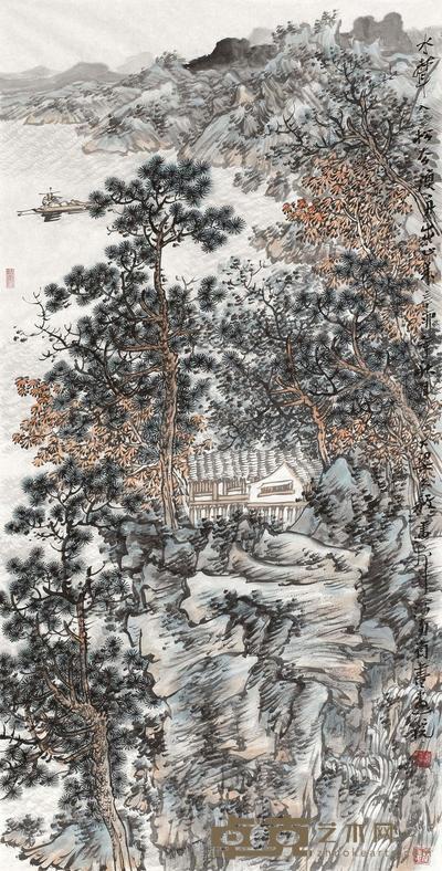 谢冰毅 2011年作 水声入松去 镜心 136×69cm