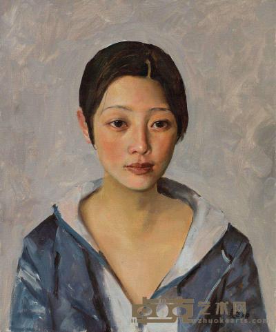 袁正阳 2000年作 少女肖像 60×50cm