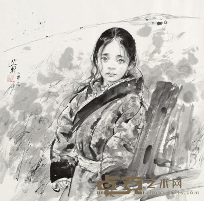 艾轩 2011年作 藏族少女 69×69cm