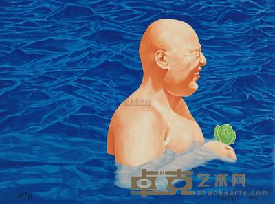 方力钧 2006年作 人物 54.5×74.5cm