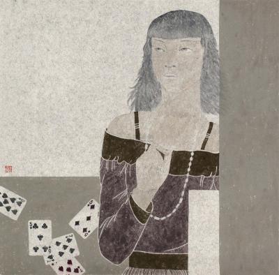 王鹏 2010年作 扑克牌系列之二 镜心
