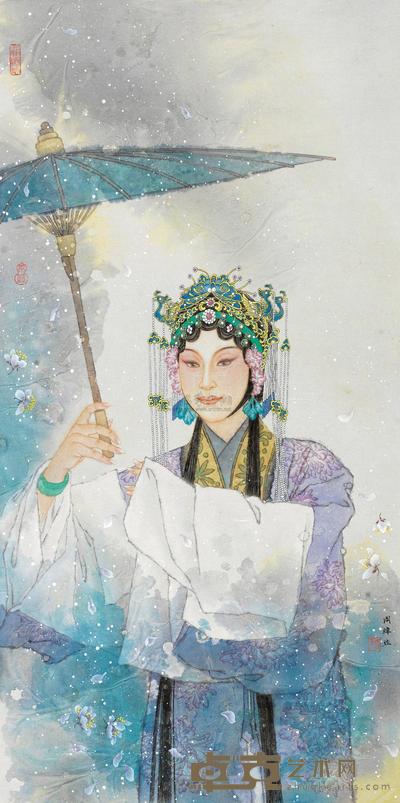 周伟 2009年作 似雪似花花似雪 镜心 97×48cm