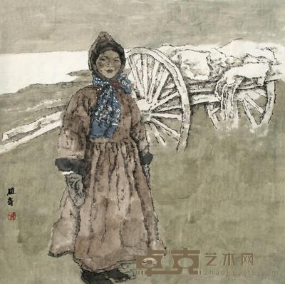 赵奇 2010年作 格桑花儿 镜心 68×68cm