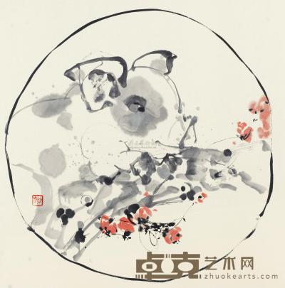 王硕林 2011年作 梅花猪 镜心 68×68cm