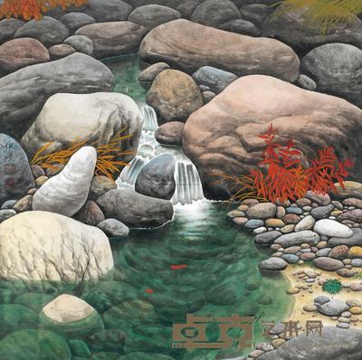 郭伊滨 2011年作 清泉洗心 镜心 60×60cm