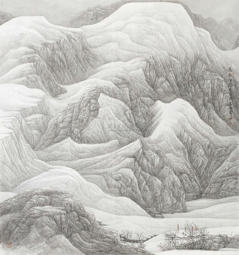 高峰 2011年作 万壑争春 镜心