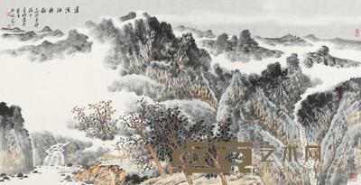 李明 2011年作 清溪泊舟图 镜心 70×135.5cm