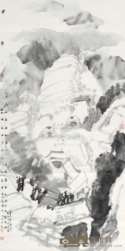 袁振西 2009年作 早寒图 镜心 140×70cm