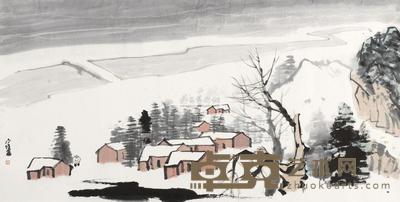 何家安 2011年作 雪村 镜心 69×137cm