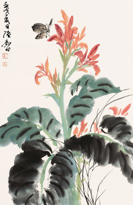 陆抑非 1959年作 蝶恋花图 立轴