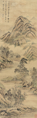 王原祁 江南新雨图 立轴
