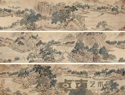 吴彬 （款） 1606年作 桃源仙居 手卷 29.8×359.2cm