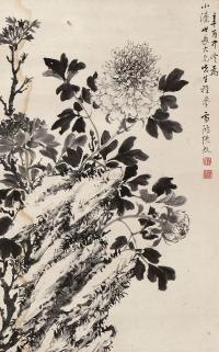张敔 1801年作 富贵花开 立轴