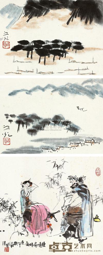 施大畏 1990年作 钟馗嫁妹 镜框 44×47.6cm