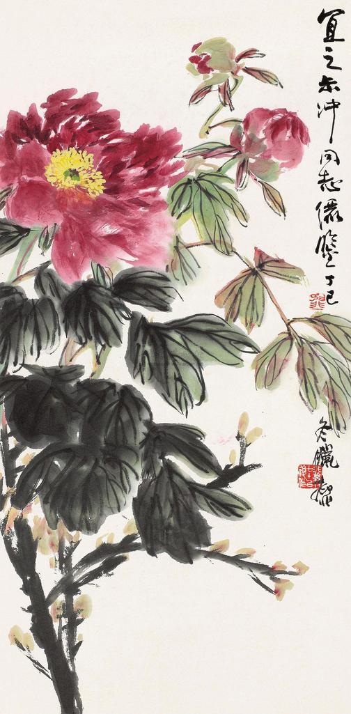 陆抑非 1977年作 洛阳春深 立轴