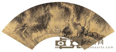周之冕 松石图 镜心 16.5×51cm