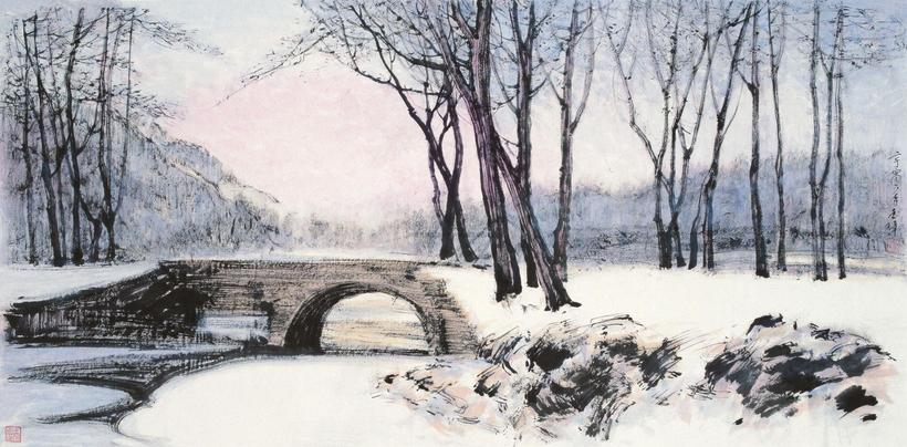王琦 2006年作 晴雪 镜心