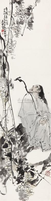 王西京 1988年作 青藤老人像 镜心