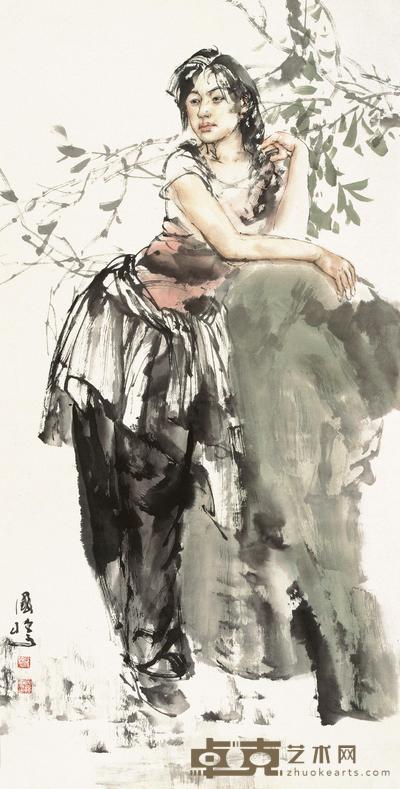 王国栋 2011年作 少女 镜心 139×70cm