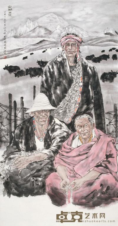 吴欣民 2007年作 寂静高原 镜心 182×97cm