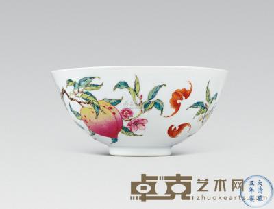 清雍正 粉彩福寿纹碗 直径14.4cm