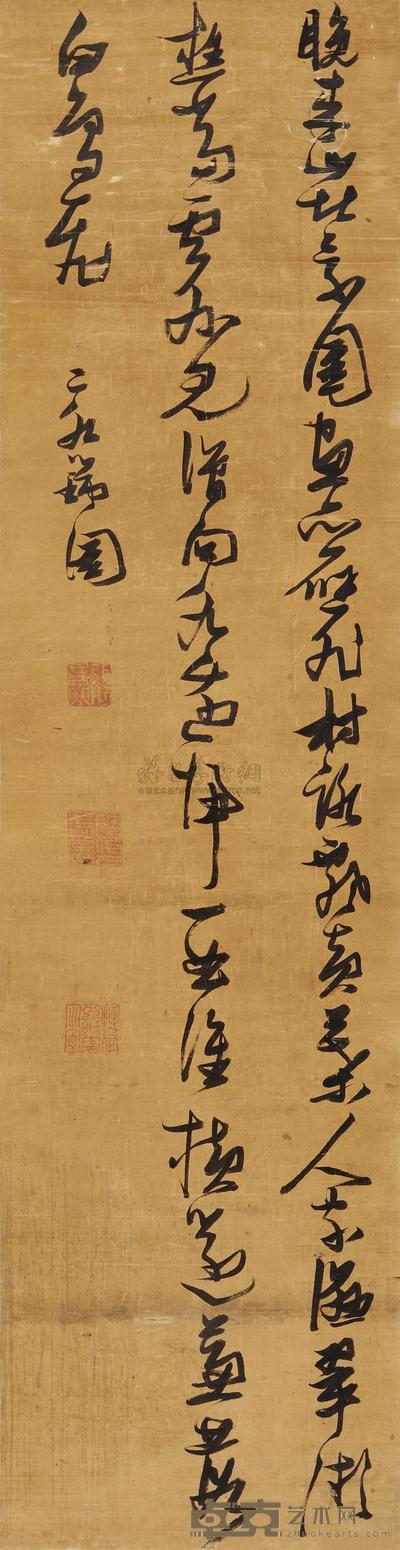张瑞图 行草五言诗 立轴 193×50cm