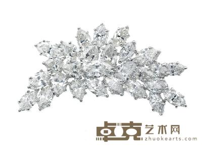 铂金（Pt900）钻石胸针 