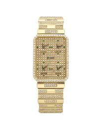 生产年代约20世纪80年代 伯爵（PIAGET）男款方形镶钻黄金腕表